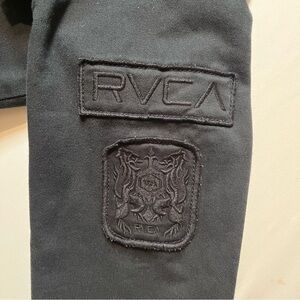 RVCA Women’s XS Jacket Charcoal Sleeve with Embroidered Patches by PM Tenores
